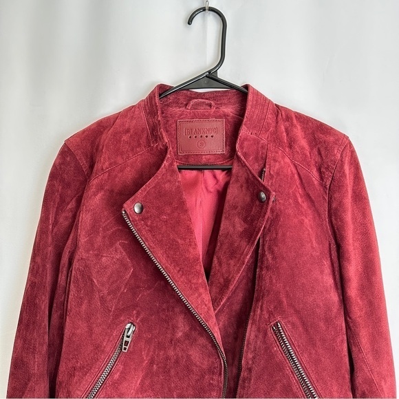 Blank NYC Women's Leather Suede Moto Biker Jacket in Ruby Red #73K-9114NO Sz S - Picture 5 of 15